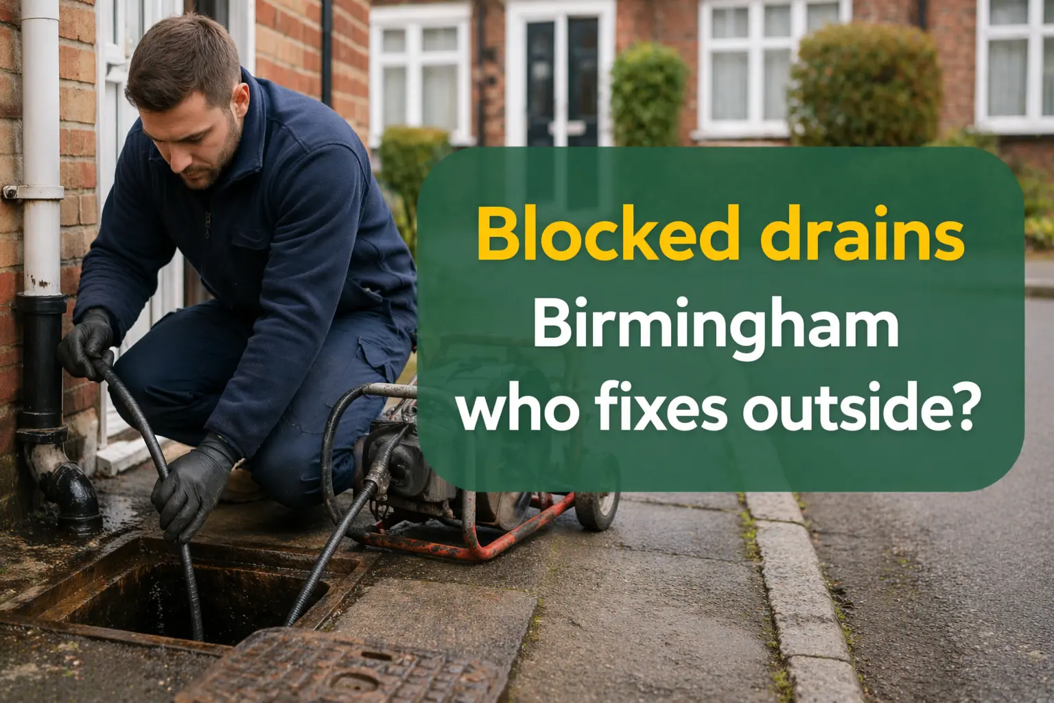 Blocked drains Birmingham who fixes outside?